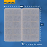 Greaton, Premium 38mm Split Wood Bunkie Board Queen Size Bed - 2-Piece Under Mattress Support Board, Fully Assembled, Fabric Ventilation Cover - Replaces Wooden Slats or Box Spring for Bed Frames Greaton