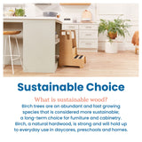 ECR4Kids Reach-Up Step Stool with Handles, Kids Furniture, Natural ECR4Kids