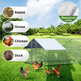 Chicken Coop Large Metal Chicken House Chicken Pen Outdoor for 40 Chickens Poultry Cage with Waterproof Cover for Rabbits Duck Walk-in Chicken Runs for Yard with Cover Outdoor CHIKENCOOP