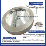 Mega Square CBN Grinding Wheel 8 inch 80 Grit,1.5” Wide,5/8” Arbor,1" Down The Side,for Sharpening Woodturning and HSS Tools,Suitable for All Kinds of 8-inch Bench Grinders(80 Grit) HEYSHARPEN