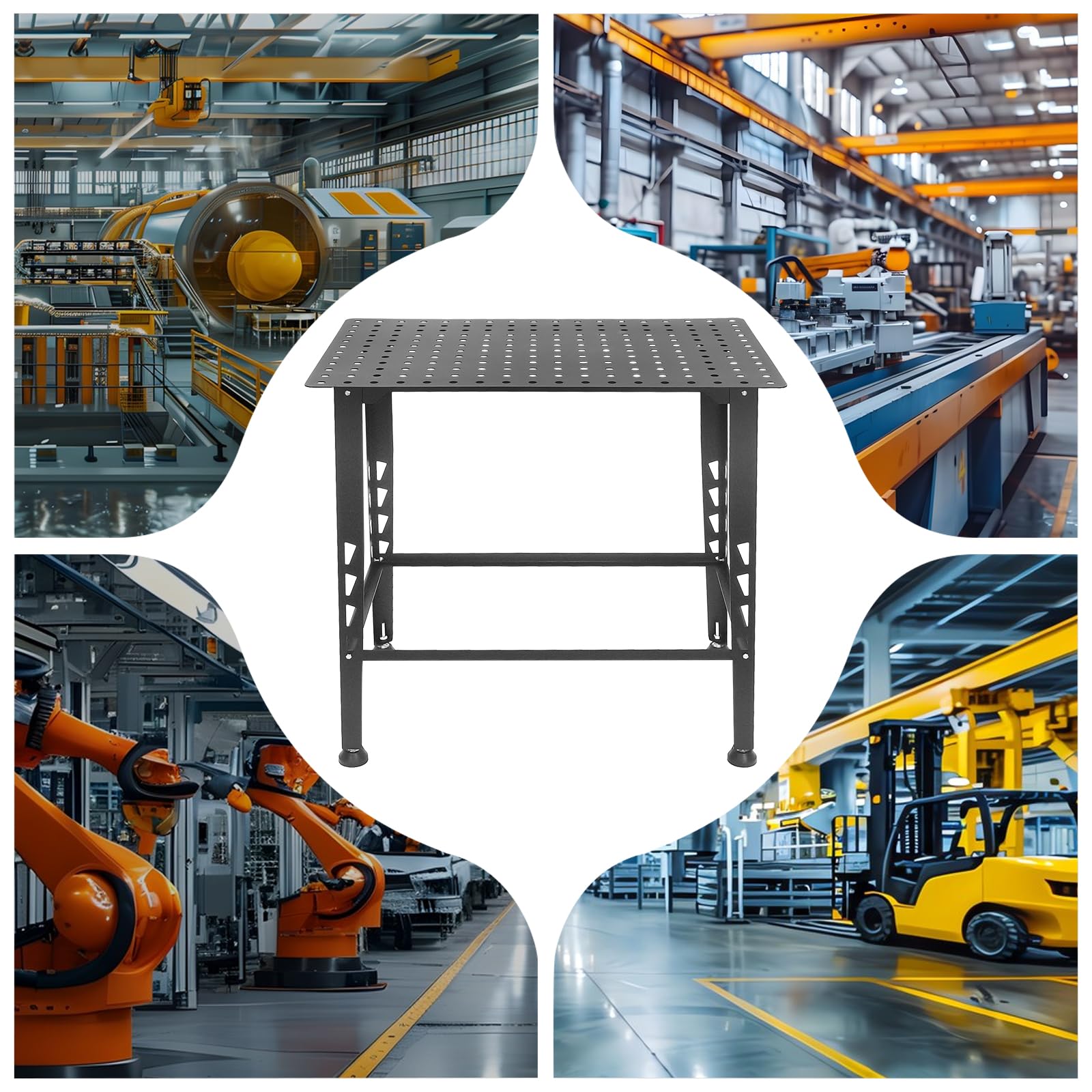 Welding Table,36" X 24" Welding Table Top,0.157in Thick Fabrication Table,600Lbs Load Capacity Metal Workbench,Portable Work Bench With Double-Layer Storage Heavy Duty Carbon Steel Weld Table - WoodArtSupply