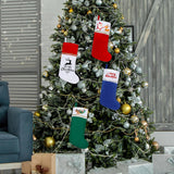 Subyan 12 Pack Felt Christmas Stockings, 19 Inches Red and Green Christmas Stocking Hanging Ornaments with Gold Trim for Family Christmas Holiday Decorations DIY Craft Large Xmas Stocking Subyan