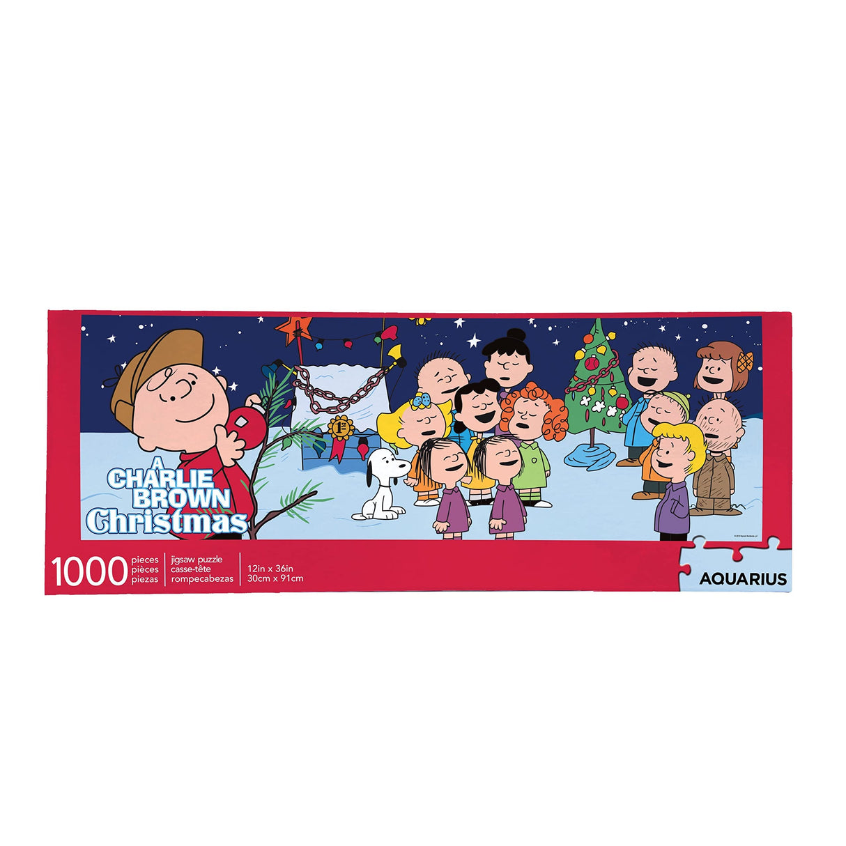 AQUARIUS Peanuts Charlie Brown Christmas Puzzle (Slim 1000 Piece Jigsaw Puzzle) - A Charlie Brown Christmas Puzzle - Officially Licensed - Glare Free - Precision Fit - 12 x 36 Inches AQUARIUS