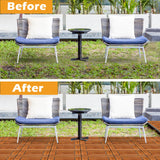 9Pcs Wood Interlocking Deck Tiles,Flooring Tiles, Tiles Interlocking Waterproof for Indoor and Outdoor, Patio Wood Flooring for Patio Porch Poolside Balcony Backyard (11.8"x11.8" -Checked Pattern) Shyneer