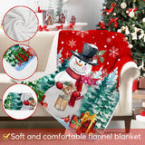 Christmas Blanket, Snowman Christmas Throw Blanket, Xmas Decorations for Home, Soft Red Snowman Blankets 50" X 60" pinata
