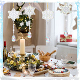 Perthlin 6 Pcs Christmas Snowflake Diamond Art Kits Double Sided Winter Diamond Wind Chimes Art for Window Christmas Tree Decoration Snowflake Suncatchers for DIY Crafts Wonderland Decoration Perthlin