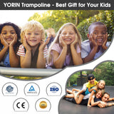 YORIN Tranpoline 16FT, Outdoor Tranpoline for Kids and Adults 1500LBS Tranpoline with Basketball Hoop, Enclosure Net, Back Yard Heavy Duty Recreational Tranpolines, ASTM Approved YORIN