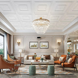 STICKGOO PVC Ceiling Tiles, 2'x2' Glue Up Ceiling Panel White to Prevent Breakage Cover 48 Sq. Ft, Pack of 12 Tiles STICKGOO