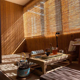 Blackout Cordless Bamboo Roller Blind, Breathable Bamboo Roll Up Roman Shades for Windows, 23" 29" 31" 33" 37" 41" 43" 47" 49" 51" 53" 55" 61" 73" Wide, Retro Bamboo Privacy Curtain for Outdoor Patio ZXBMYLV