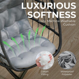 Econohome Hanging Egg Chair with Stand - Indoor/Outdoor Swing Hammock Chair with Plush, Washable Cushions, 350LBS Capacity, Ideal for Relaxation in Bedrooms, Balconies, Gardens, and Patios EconoHome