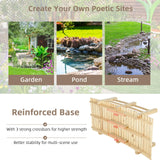 EPICOZY Wooden Garden Bridge Classic Wooden Arch Footbridge with Safety Railings, 530 lbs Capacity, Decorative Pond Bridge Landscaping for Outdoor Garden Yard Backyard Creek Farm, Natural EPICOZY