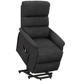 HOMCOM Power Lift Recliner Chair for Elderly, Easy Assembly, Fabric Lift Chair for Adults, Recliner Sofa with Remote Control, Side Pockets for Living Room, Black HOMCOM