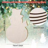 8 Pcs Large Christmas Wooden Snowman Cutouts Unfinished Wood Snowman Hanging Decoration Blank Wooden Snowman Shape Slices Ornaments for DIY Crafts Christmas Winter Xmas Party Door Hanger Home Decor AWIZOM