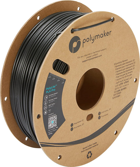 Polymaker PLA PRO Filament 2.85mm 1kg, Tough & High Rigidity Black 3D Printing Filament, PolyLite PLA PRO 3D Printer Filament 2.85mm, Print with Most 3D Printers POLYMAKER
