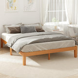 UOCFYK 12 Inch Solid Wood Platform Bed, Full Size Bed Frame with Wood Slat Support, No Box Spring Needed, Easy Assembly, Natural Pine UOCFYK