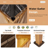 YOLENY 14'x24' Gazebo, Wooden Finish Coated Aluminum Frame Pergola with Double Galvanized Steel Hardtop Roof, Outdoor Permanent Metal Pavilion with Curtains and Nettings for Patio, Backyard and Deck YOLENY