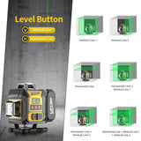 Laser Level 360 Self Leveling with Tripod, 200ft/60m working distance with vertical and horizontal lines, self-leveling mode&IP54 waterproof set LPYBP