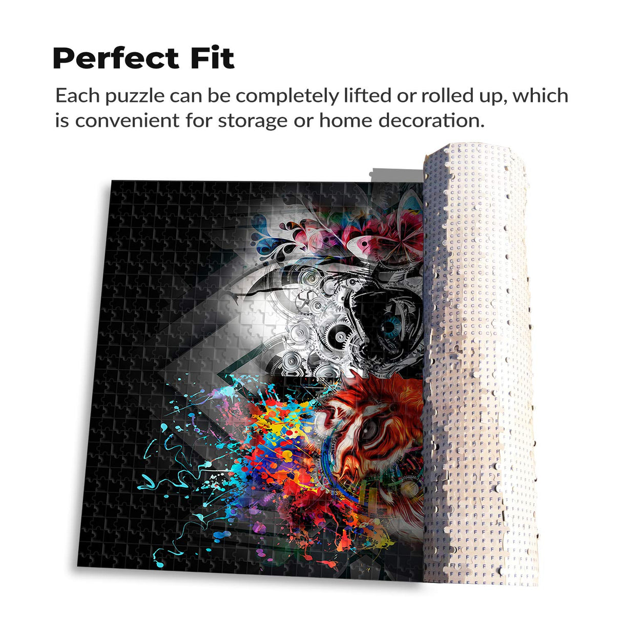 1000 Piece Jigsaw Puzzle for Adults - Tiger and Skull Puzzle - Wooden Puzzle - for Adults Teens Educational Toys Gifts(29.5x19.7 Inches) Buhoet