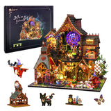 OurMiao DIY Miniature House Kit Magic Forest, Mini Doll House Building Kit with LED Lights Furniture, Miniature Dollhouse Kit Wooden Crafts for Adults Teens Gifts OurMiao