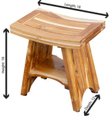 EcoDecors, Serenity, 18", Teak Shower Bench, Teak Shower Stool, Teak Shower Seat, Teak Shower Bench For Inside Shower, Teak Bathroom Bench, Teak Shower Bench For Inside Shower, 18" Inch Height EcoDecors