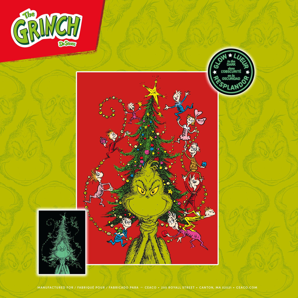 Ceaco - Dr. Seuss - The Grinch - Glow in The Dark - 100 Piece Jigsaw Puzzle Ceaco
