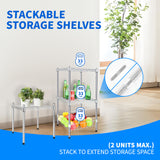 YSSOA Heavy Duty Shelving Unit, Wire Metal Stackable Storage, 1-Tier Shelf, Chrome, 15" W x 13.8" D x 15" H YSSOA