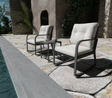 Temminkii Bistro 3 Piece Patio Furniture Set, Patio Table and Rattan Outdoor Rocking Chairs Set of 2, Outdoor Bistro Conversation Set for, Garden, Balcony, Poolside, Backyard, Beige Temminkii