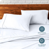 Bare Home Microfiber Pillow Cases - Standard/Queen Size - Cooling Pillowcases - Double Brushed - 2 Pack - Easy Care (Pillowcase Set of 2, White) Bare Home