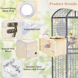 ShuRung Parrot Nesting Box Cockatiel Nesting Box Bird Breeding Box House Handcrafted Wooden Acrylic Transparent Bird Box with Detachable Wooden Board for Parakeets Cockatiel Budgie Conure Parrot XL ShuRung