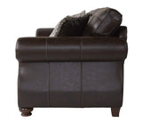 Roundhill Furniture Leinster Faux Leather Loveseat with Antique Bronze Nailheads Roundhill Furniture