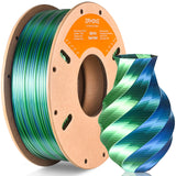 ERYONE Silk Dual Color PLA Filament 3D Printer 1.75mm +/- 0.03mm, Bicolor Filament Two Tone PLA 250G(0.55lbs) Cardboard Spool, Blue Green ERYONE