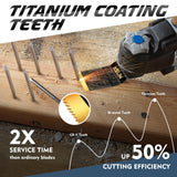 18 PCS Titanium Oscillating Tool Saw Blades with Stainless Steel Scraper and Semicircle Blades Kit, Universal Multi Tool Blades for Light Metal Sheet Pipe and Wood (NOT for Star Lock Interface) KELIN