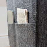 Mellow HANA Modern Linen Fabric Sofa Couch with Armrest Pockets, Dark Heather Grey Mellow