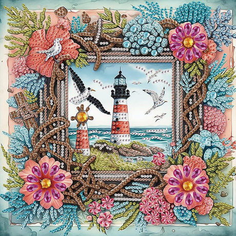 WSLWXSHM 5D Special Shape Diamond Art Kits for Beginners, Diamond Painting Kits for Adults Lighthouse, Crystal Rhinestones Diamond Painting for Home Wall Decoration Gift 12×12inch/30×30cm, Flower WSLWXSHM