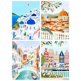 Yeaqee 4 Pcs Diamond Art Kits DIY Painting for Adult Aesthetic Wall Diamond Crafts Aesthetic Room Decor Cute Painting Pictures 5d Craft Wall Decor for Home 10 x 11.8''(Scenery) Yeaqee