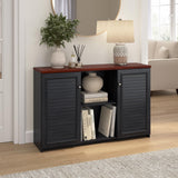 Bush Business Furniture Fairview Antique Black Accent Cabinet with Doors and Adjustable Shelves Bush Business Furniture