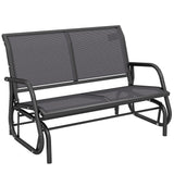 Outsunny 2-Person Outdoor Glider Bench, Patio Double Swing Rocking Chair Loveseat w/Powder Coated Steel Frame for Backyard Garden Porch, Gray Outsunny