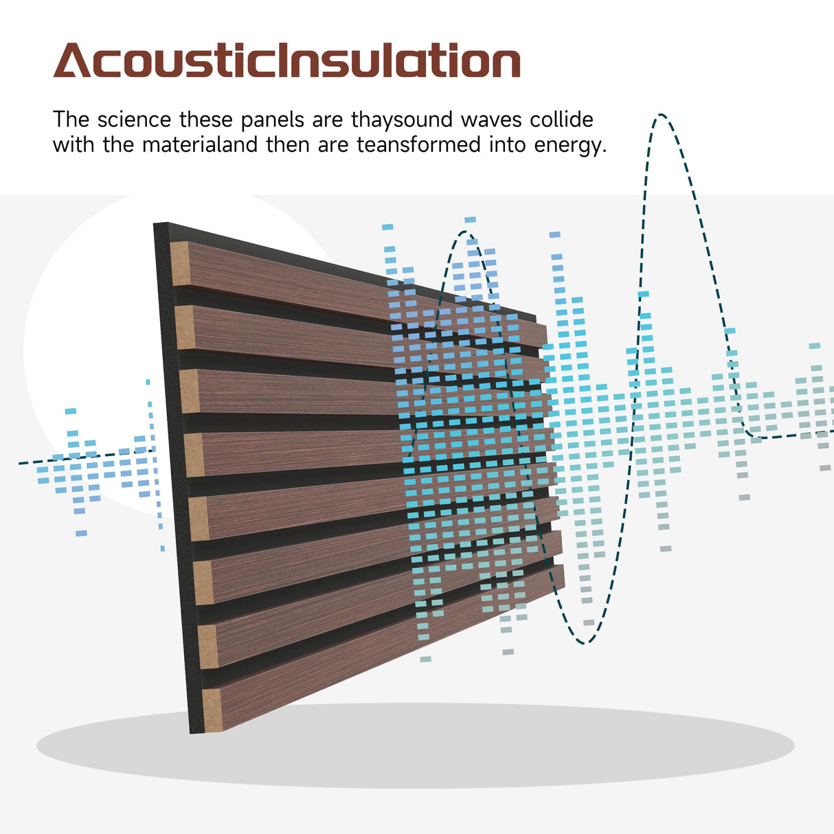 POHARE Wood Slat Wall Panels, 2 Pack 8 x 1 ft Decorative Wood Panels for Wall,Stylish Wall Panels for Interior Wall Decor, Modern Acoustic Wood Wall Panels with Felt Backing, Walnut POHARE
