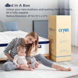Crystli Twin Size Mattress, 12 Inch Memory Foam Mattress Bed in A Box, Innerspring Hybrid Twin Size Mattress for Pressure Relief, Medium Firm, CertiPUR-US Certified Crystli