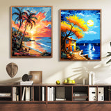 ZTOTZ Paint by Numbers Kit for Adults Beach Scenes,Adult Paint by Number Kits Beach,Sunset Beach Paint by Numbers 16X20 Canvas Without Frame,DIY Ocean Sunset Paint Number Set ZTOTZ