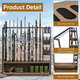 Giluta Gun Rack, Wooden Gun Display Stand with Pistol Rack, Gun Rack Storage Display Floor Standing Shotgun Rack for Home or Garage, Holds up to 10 Long Guns and 4 Handguns Giluta