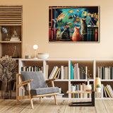 Cat Kitten Puzzle for Adults 1000 Pieces, Funny Cute Jigsaw Puzzle, Fish Flower Book Puzzle BBOLDIN