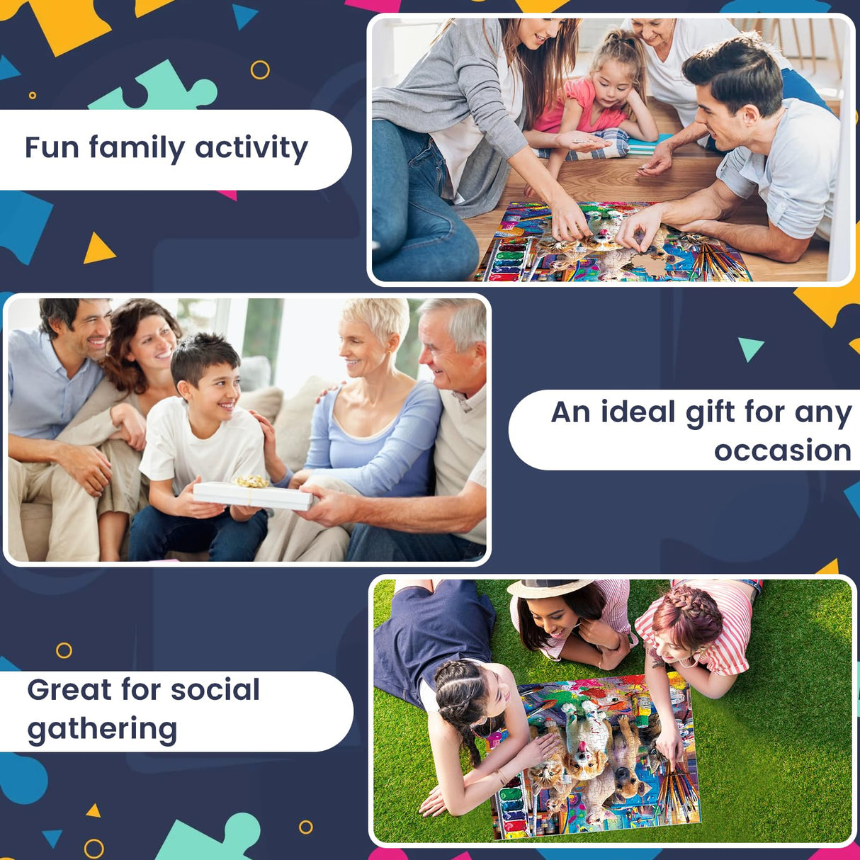 300 Piece Puzzle for Adults Jigsaw Puzzles Dog Puzzles 300 Pieces for Adult Kids Ages 8-10 10-12 Recycled Cardboard Adult Puzzles Game Birthday Gift Family Challenging Game 20.5x15IN WSCXSC