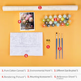 TUMOVO Paint by Numbers Kit for Adults - Color by Number Canvas with Rabbit in Flower Field Art, DIY Painting Kit for Adults Beginner, 16x20 Inch TUMOVO