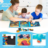 Space Ocean Train Magnetic Puzzles for Kids Ages 3-5, 20-25-30 Pieces Toddler Puzzles, Magnet Travel Jigsaw Puzzles Toys, Preschool Learning Toy Kids Puzzles for 2 3 4 5 6 Year Old Kids Birthday Gifts Jeacirio