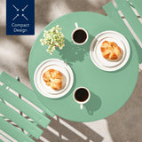 Best Choice Products 3-Piece Bistro Set, Space Saving Folding Design, Solid Steel, Outdoor Patio Furniture Set w/ 2 Chairs, Bistro Table - Sage Best Choice Products