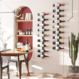 C&AHOME Wall Mounted Wine Rack, 9 Bottle Wall Mounted Wine Rack, Adjustable and Separable Metal Hanging Wine Bottle Holder, Freely Wall Wine Rack for Kitchen Pantry Bar Wine (1) C&AHOME
