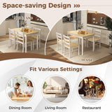 COSTWAY Dining Table Set for 4, Wood Kitchen Table Chairs Set with Rubber Wood Legs, Space-Saving Design, Modern 5-Piece Dinette Set for Small Place, Kitchen, Dining Room, Restaurant (Natural) COSTWAY