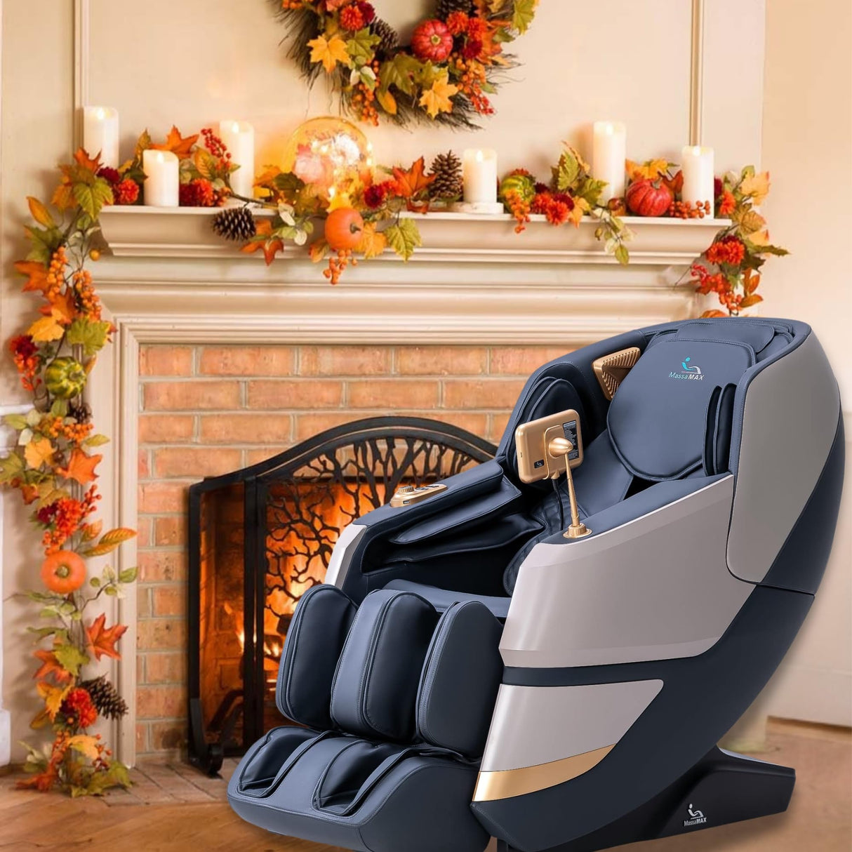 MassaMAX MT339 4D Massage Chair, Full Body Shiatsu Recliner with Auto Extendable Footrest, Zero Gravity, SL Track, Deep Yoga Stretch,15 Modes, AI Voice Control, Foot Rollers, and Heating (Magic Black) MassaMAX