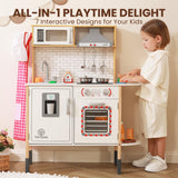 Tinysure Play Kitchen for Kids - Toy Kitchen Set for Toddlers with Realistic Lights and Sounds, Kids Kitchen Playset with Abundant Toy Food Set, Best Gift for Kids Ages 3+ TINYSURE